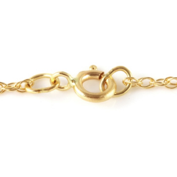 14K. SOLID GOLD NECKLACE WITH YELLOW ONYX - Picture 4 of 7